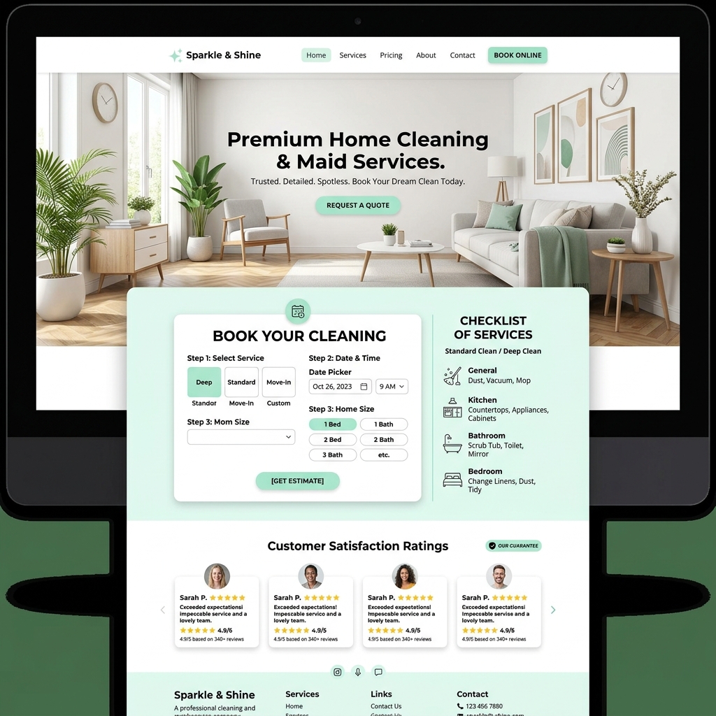 Cleaning Service Website Mockup