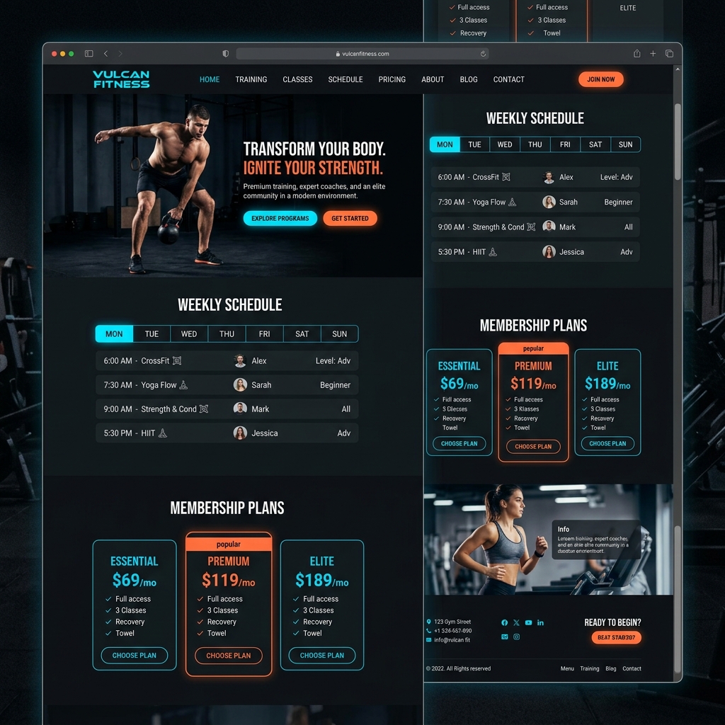 Gym Website Mockup