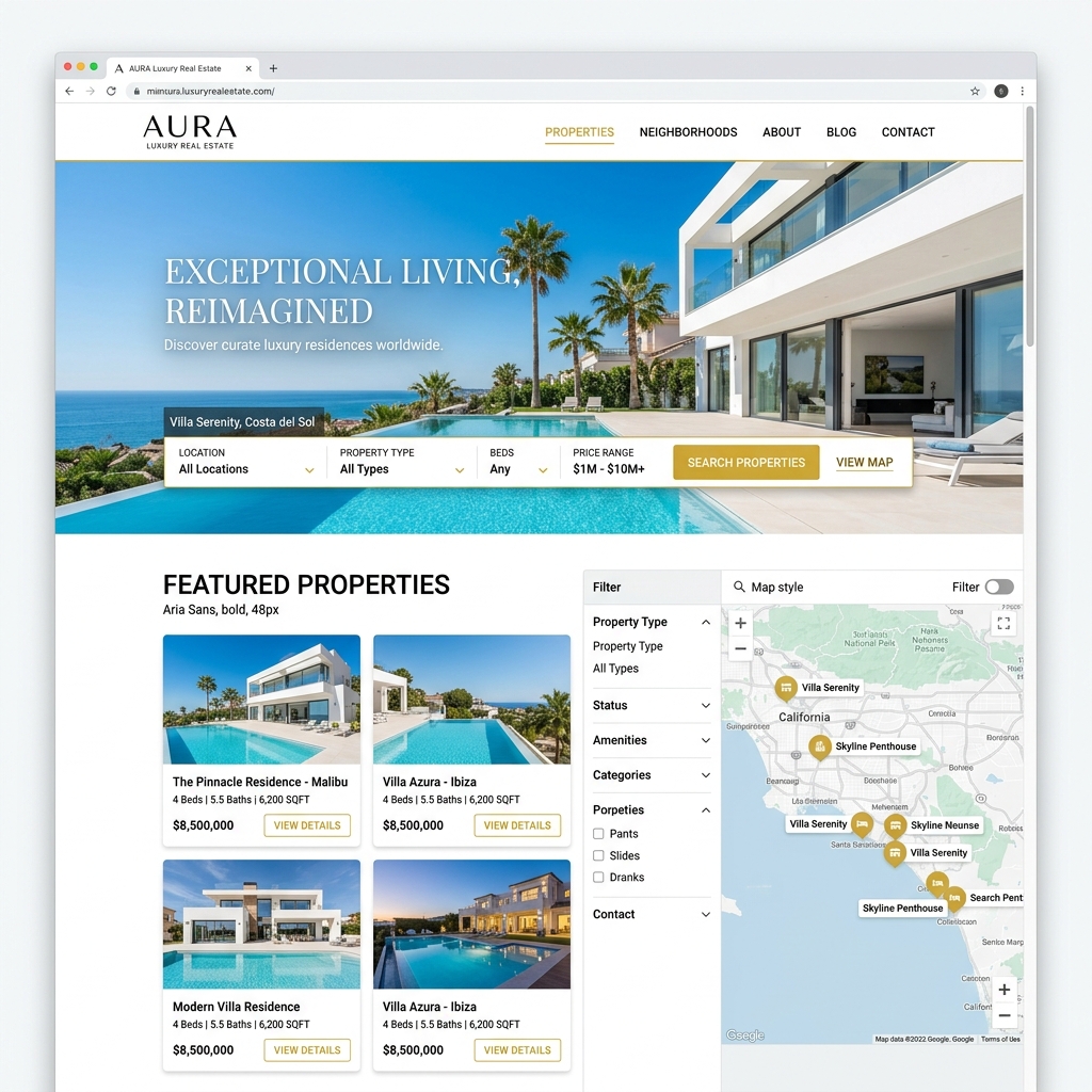 Real Estate Website Mockup