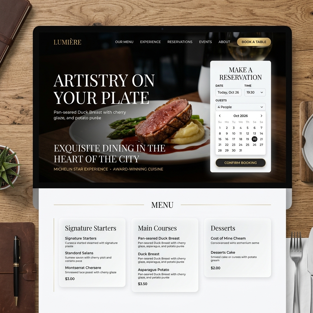 Restaurant Website Mockup