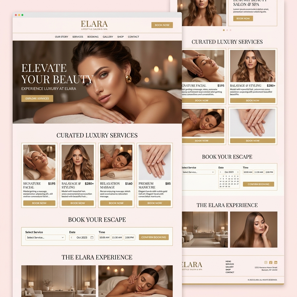 Salon Website Mockup